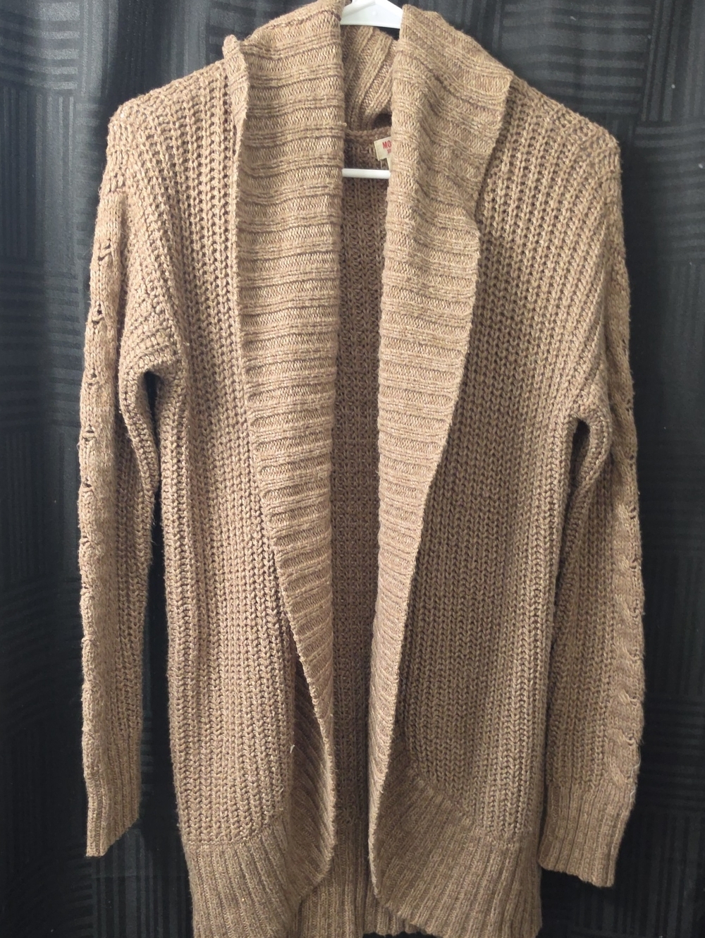 Mossimo Supply Co. Open-Front Taupe Knit Cardigan